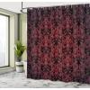 Ambesonne Feminine Shower Curtain, Design in The Palace of The Cartoon Bathtub Cabinet Mirror Washroom, Cloth Fabric Bathroom Decor Set with Hooks, 69″ W x 75″ L, Beige Pink(Burgundy Vermilion)