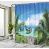Ambesonne Feminine Shower Curtain, Design in The Palace of The Cartoon Bathtub Cabinet Mirror Washroom, Cloth Fabric Bathroom Decor Set with Hooks, 69″ W x 75″ L, Beige Pink(Green Gray)