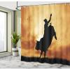 Ambesonne Feminine Shower Curtain, Design in The Palace of The Cartoon Bathtub Cabinet Mirror Washroom, Cloth Fabric Bathroom Decor Set with Hooks, 69″ W x 75″ L, Beige Pink(Amber Black)