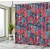 Ambesonne Feminine Shower Curtain, Design in The Palace of The Cartoon Bathtub Cabinet Mirror Washroom, Cloth Fabric Bathroom Decor Set with Hooks, 69″ W x 75″ L, Beige Pink(Ruby Maroon Dark Blue)
