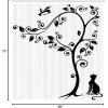 Ambesonne Feminine Shower Curtain, Design in The Palace of The Cartoon Bathtub Cabinet Mirror Washroom, Cloth Fabric Bathroom Decor Set with Hooks, 69″ W x 75″ L, Beige Pink(White and Black)