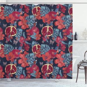 Ambesonne Feminine Shower Curtain, Design in The Palace of The Cartoon Bathtub Cabinet Mirror Washroom, Cloth Fabric Bathroom Decor Set with Hooks, 69″ W x 75″ L, Beige Pink(Ruby Maroon Dark Blue)