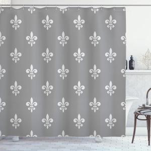Ambesonne Feminine Shower Curtain, Design in The Palace of The Cartoon Bathtub Cabinet Mirror Washroom, Cloth Fabric Bathroom Decor Set with Hooks, 69″ W x 75″ L, Beige Pink(Taupe Grey)