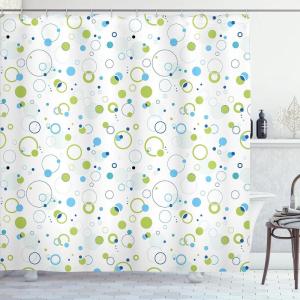 Ambesonne Feminine Shower Curtain, Design in The Palace of The Cartoon Bathtub Cabinet Mirror Washroom, Cloth Fabric Bathroom Decor Set with Hooks, 69″ W x 75″ L, Beige Pink(Pale Green Pale Blue)