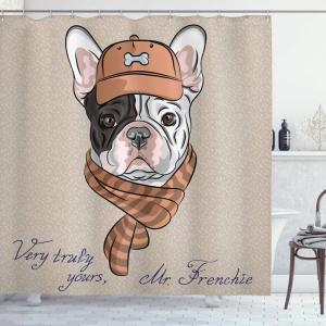 Ambesonne Feminine Shower Curtain, Design in The Palace of The Cartoon Bathtub Cabinet Mirror Washroom, Cloth Fabric Bathroom Decor Set with Hooks, 69″ W x 75″ L, Beige Pink(Brown Ecru)