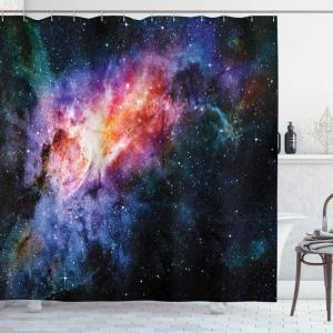 Ambesonne Feminine Shower Curtain, Design in The Palace of The Cartoon Bathtub Cabinet Mirror Washroom, Cloth Fabric Bathroom Decor Set with Hooks, 69″ W x 75″ L, Beige Pink(Multi 28)