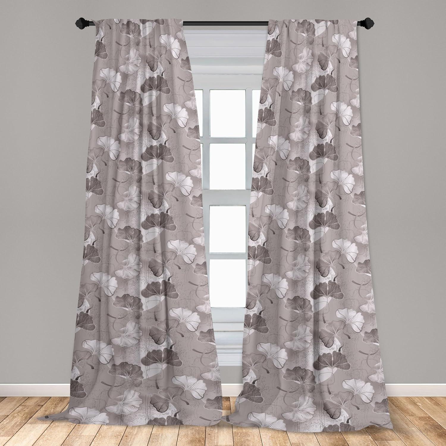 imageAmbesonne Bohemian Blooms Curtains Romantic Aura Pattern of Floral Boho with Neutral Leaves Print Window Treatments 2 Panel Set for Living Room Bedroom Pair of 28 x 95 Pale Pink Lavender BlueDimgray Pale Grey