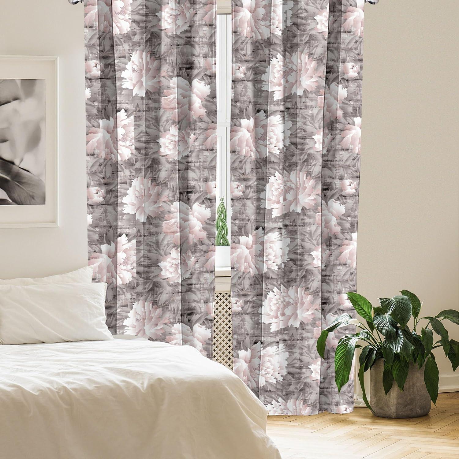 imageAmbesonne Bohemian Blooms Curtains Romantic Aura Pattern of Floral Boho with Neutral Leaves Print Window Treatments 2 Panel Set for Living Room Bedroom Pair of 28 x 95 Pale Pink Lavender BluePale Salmon Taupe Grey