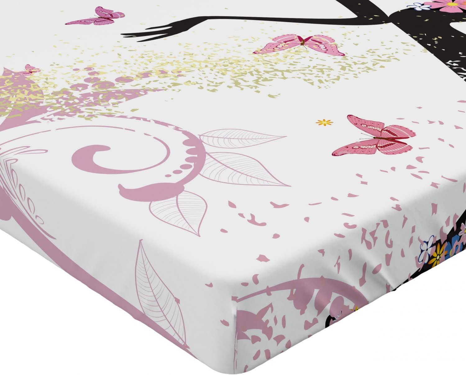 imageAmbesonne Cars Fitted Sheet Vibrant Drawing Cars Driving on The Roads Traffic Urban Themed Design Bed Cover with AllRound Elastic Deep Pocket for Comfort Full Size Grey GreenPink and White