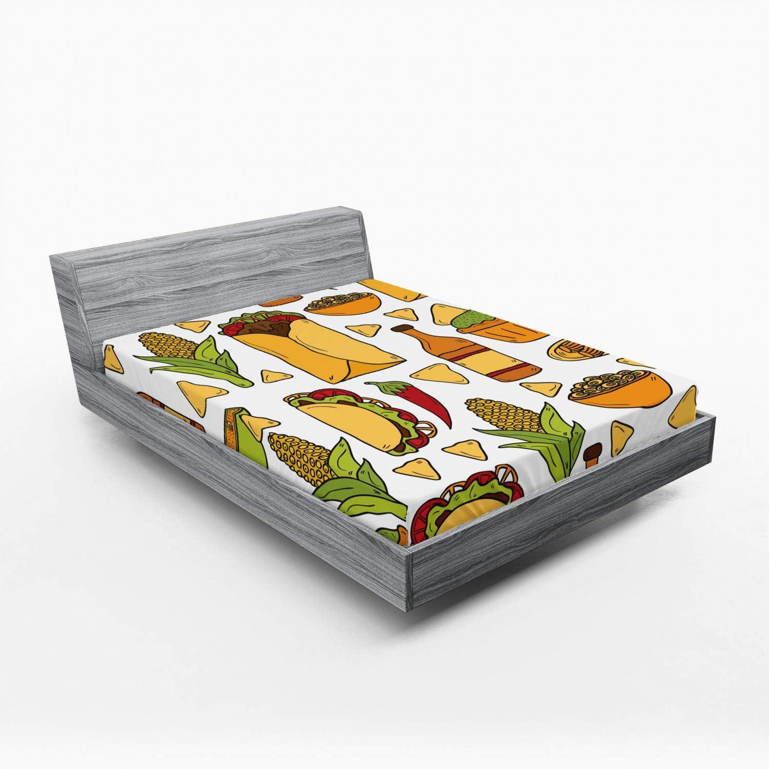 imageAmbesonne Cars Fitted Sheet Vibrant Drawing Cars Driving on The Roads Traffic Urban Themed Design Bed Cover with AllRound Elastic Deep Pocket for Comfort Full Size Grey GreenLime