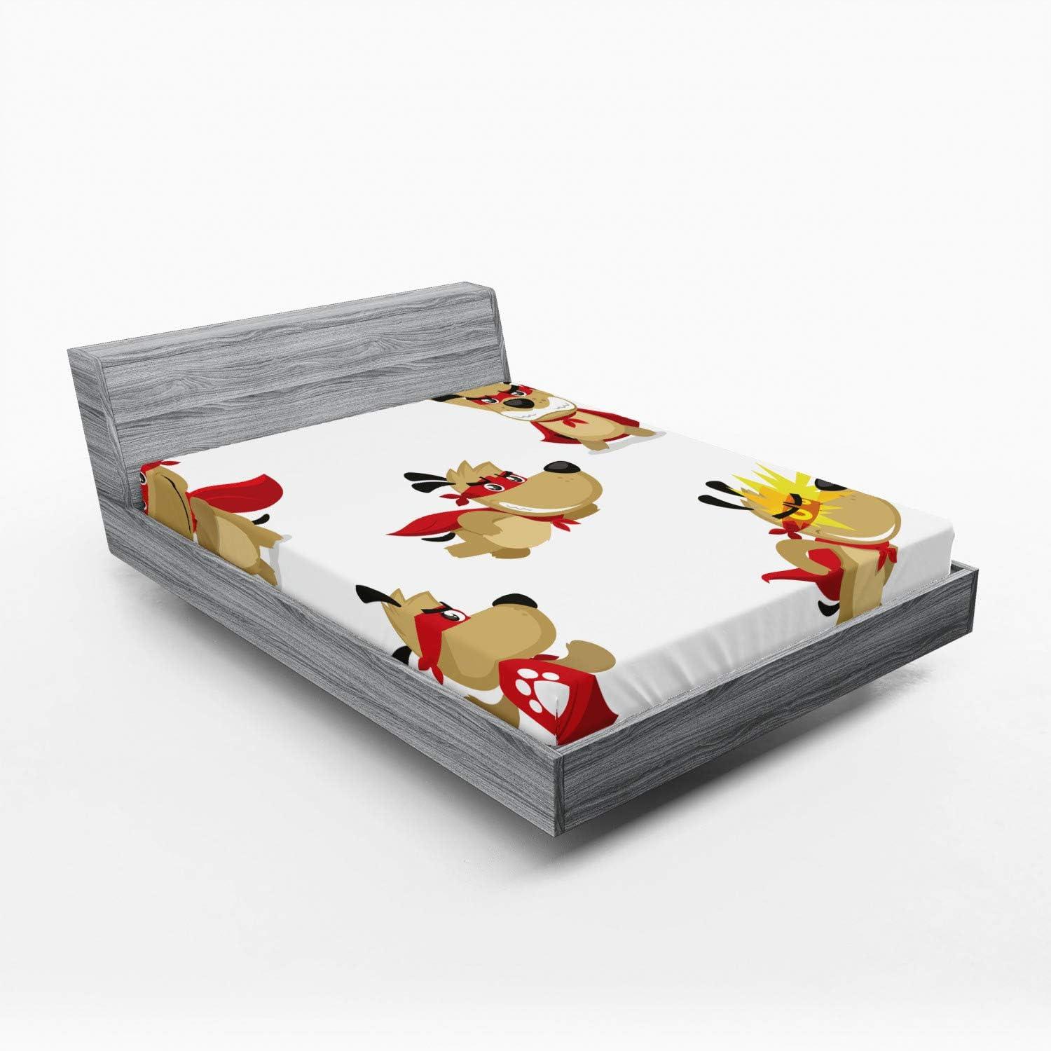 imageAmbesonne Cars Fitted Sheet Vibrant Drawing Cars Driving on The Roads Traffic Urban Themed Design Bed Cover with AllRound Elastic Deep Pocket for Comfort Full Size Grey GreenCream Red