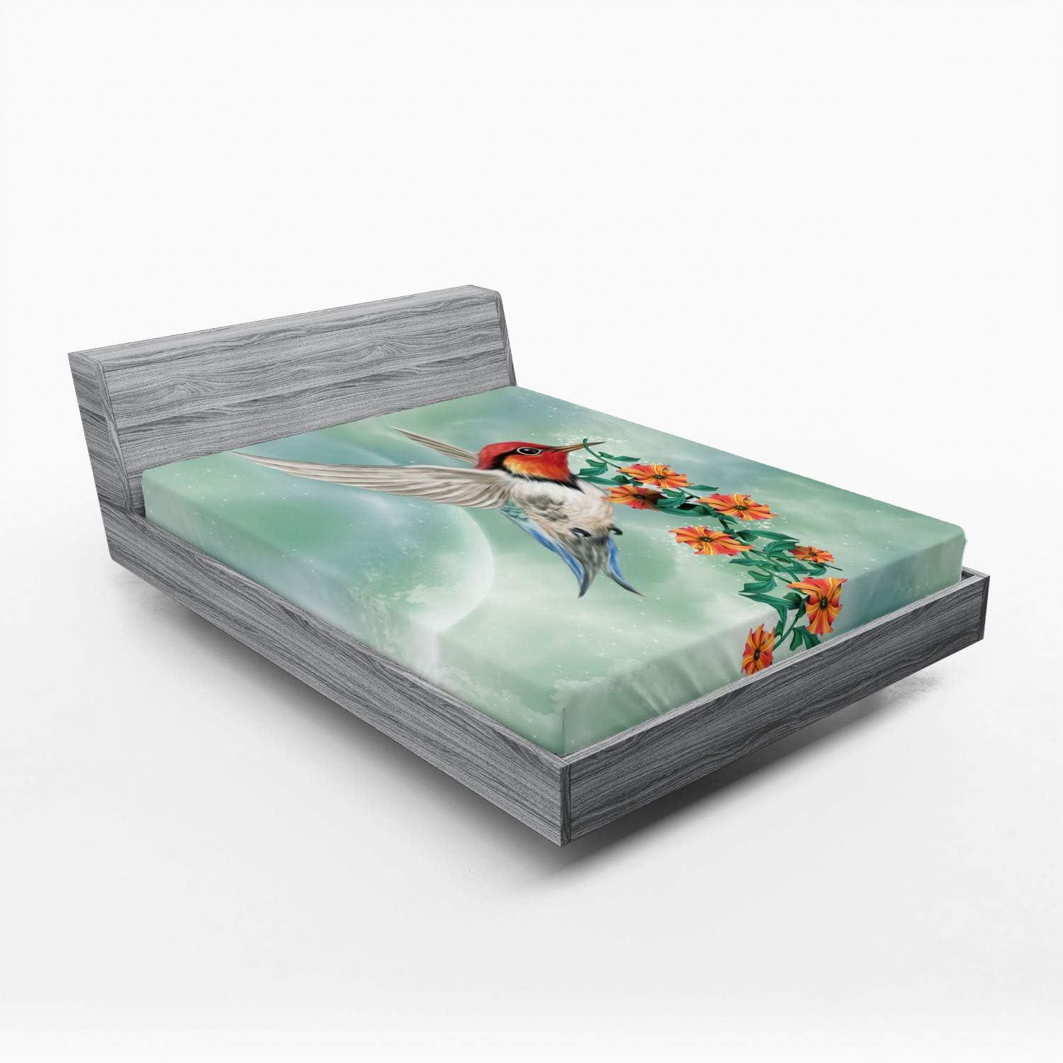 imageAmbesonne Cars Fitted Sheet Vibrant Drawing Cars Driving on The Roads Traffic Urban Themed Design Bed Cover with AllRound Elastic Deep Pocket for Comfort Full Size Grey GreenOrange Green