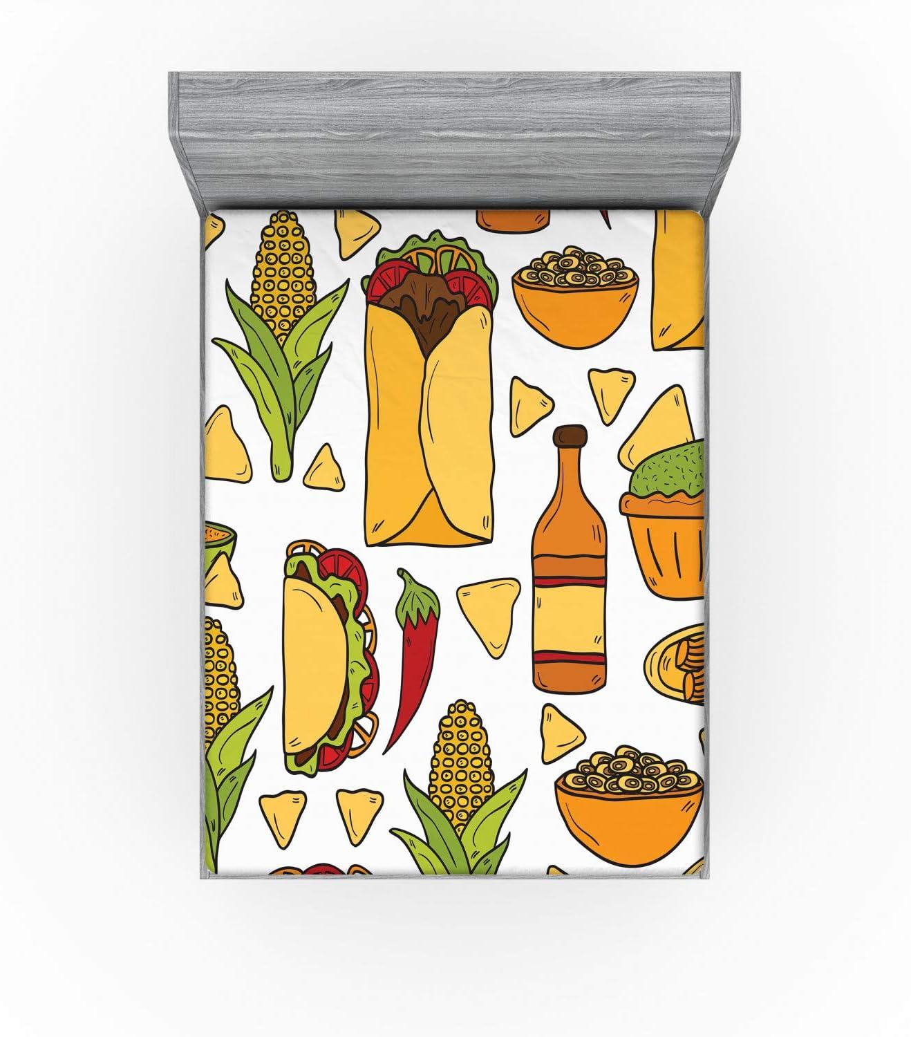 imageAmbesonne Cars Fitted Sheet Vibrant Drawing Cars Driving on The Roads Traffic Urban Themed Design Bed Cover with AllRound Elastic Deep Pocket for Comfort Full Size Grey GreenLime