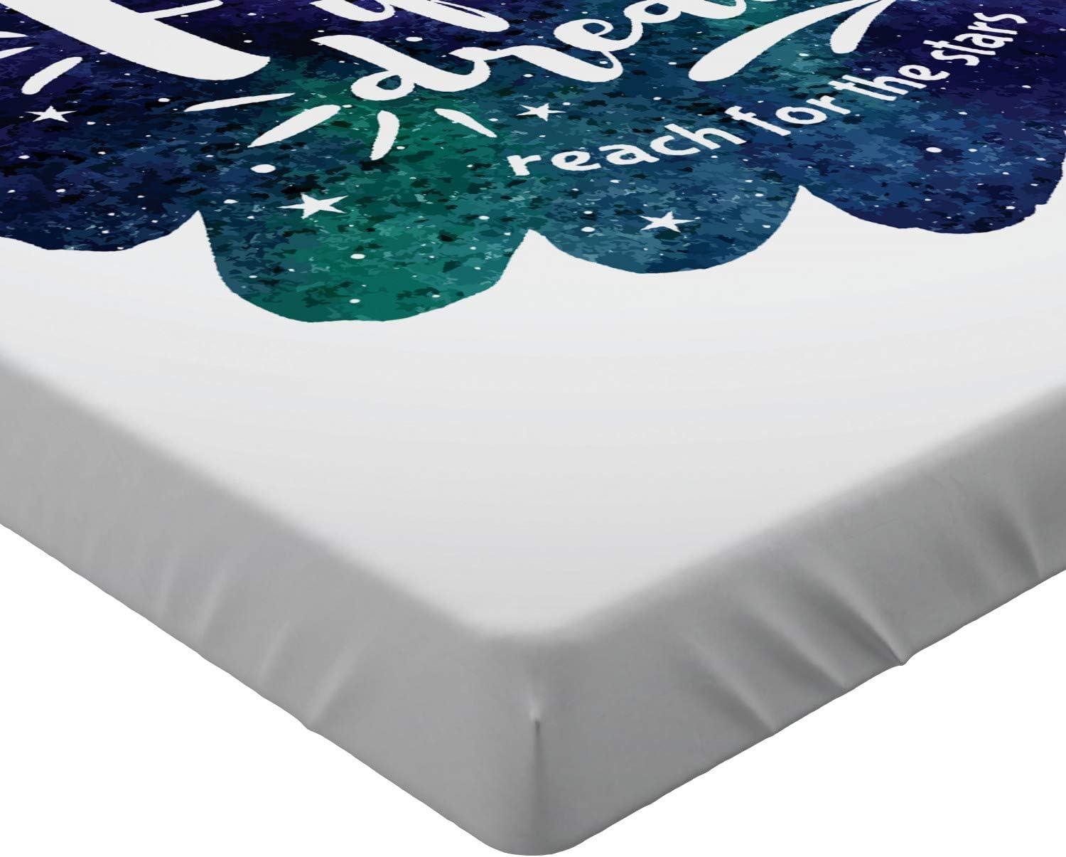 imageAmbesonne Colorful Fitted Sheet Camping Equipment Outdoor Activity Adventure in Nature Theme Bed Cover with AllRound Elastic Deep Pocket for Comfort Full Size Light GreenIndigo Green