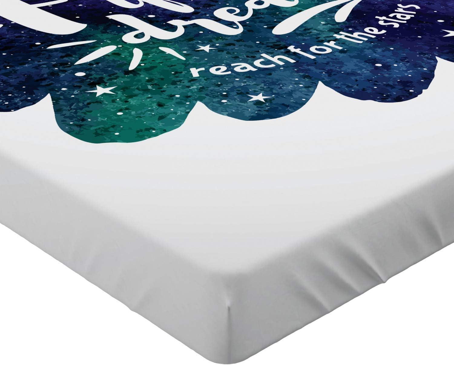 imageAmbesonne Colorful Fitted Sheet Camping Equipment Outdoor Activity Adventure in Nature Theme Bed Cover with AllRound Elastic Deep Pocket for Comfort Full Size Light GreenIndigo Green