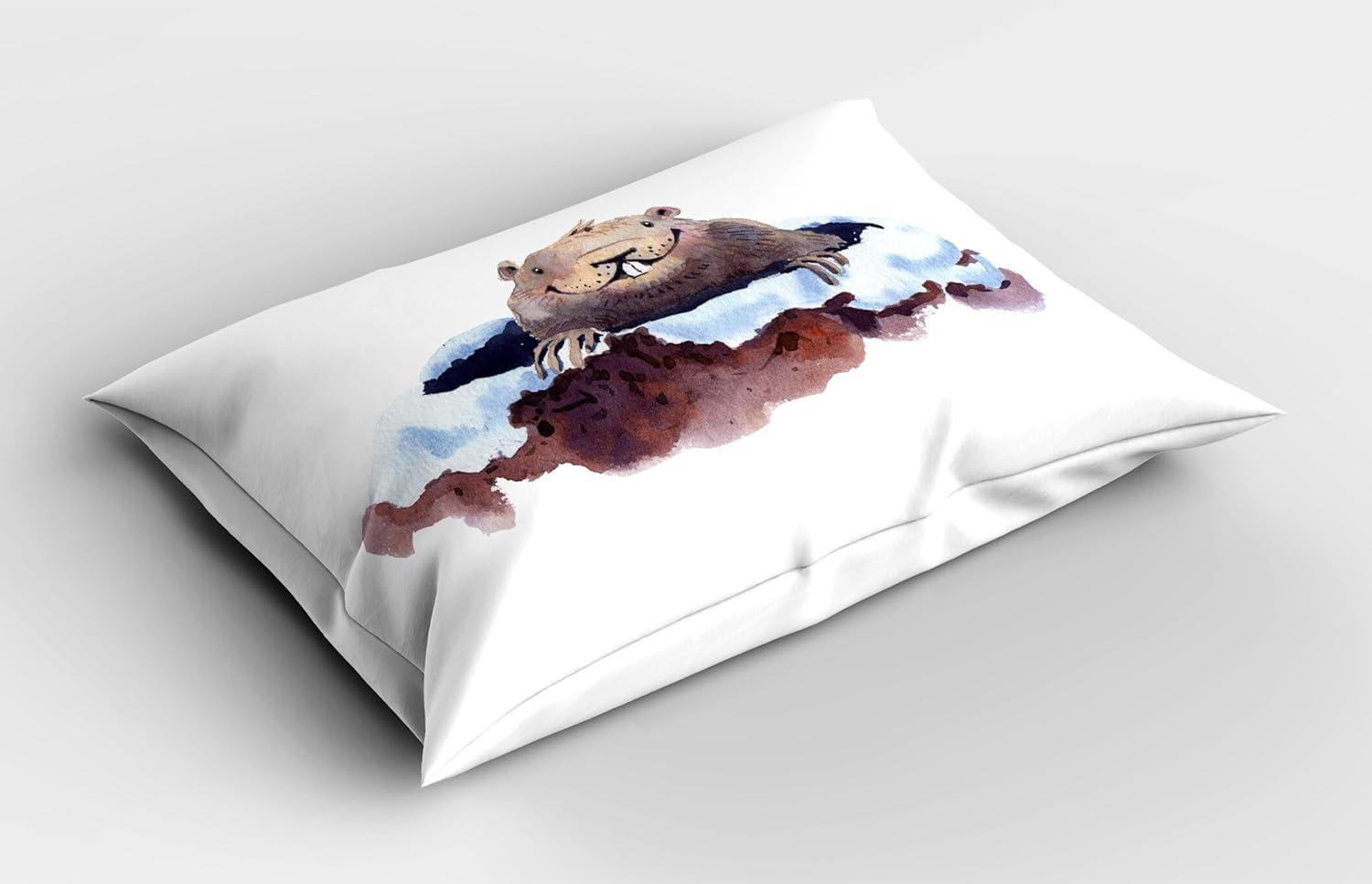 imageAmbesonne Modern Art Pillow Sham Gradient Digital Pale Color Layout New Counter Culture Art Print Decorative Standard King Size Printed Pillowcase 36 X 20 Brown Tan GreyMauve Taupe Blue and White