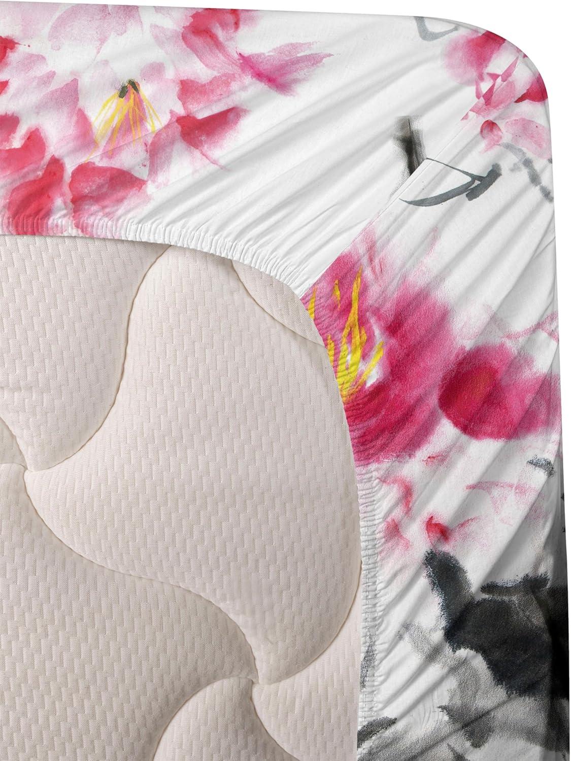 imageAmbesonne Tropical Sheet Set Neutral Colors Boho Silhouettes of Exotic Jungle Leaves Gothic Vibes Fitted and Flat Sheet with Pillowcases Bedding Accent 4 Piece Set Queen Charcoal Grey Pale GreyMagenta and Purpleblue