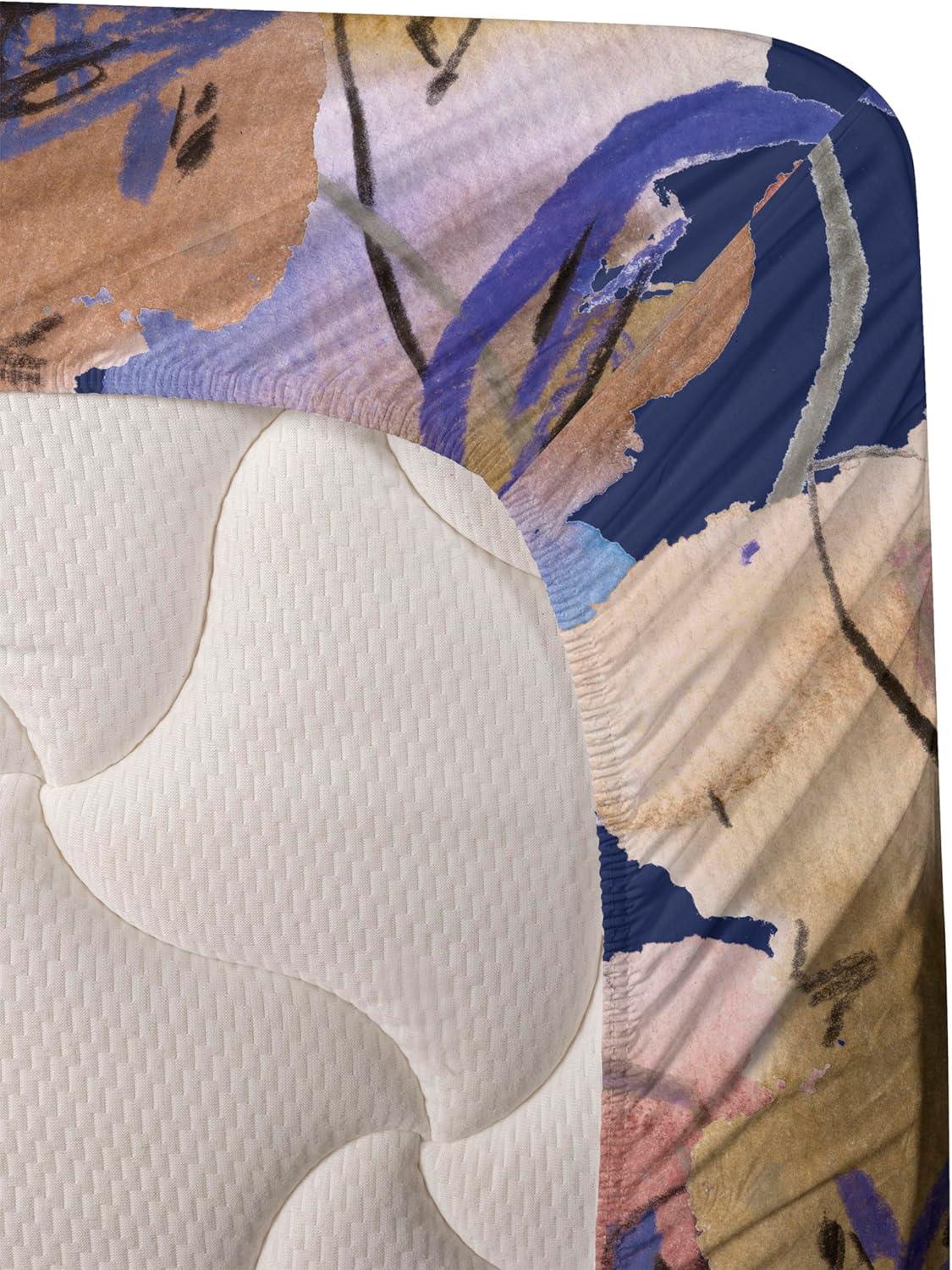 imageAmbesonne Tropical Sheet Set Neutral Colors Boho Silhouettes of Exotic Jungle Leaves Gothic Vibes Fitted and Flat Sheet with Pillowcases Bedding Accent 4 Piece Set Queen Charcoal Grey Pale GreyDark Lavender and Marigold