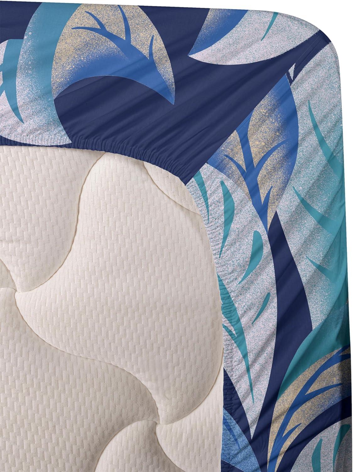 imageAmbesonne Tropical Sheet Set Neutral Colors Boho Silhouettes of Exotic Jungle Leaves Gothic Vibes Fitted and Flat Sheet with Pillowcases Bedding Accent 4 Piece Set Queen Charcoal Grey Pale GreyDark Lavender and Turquoise