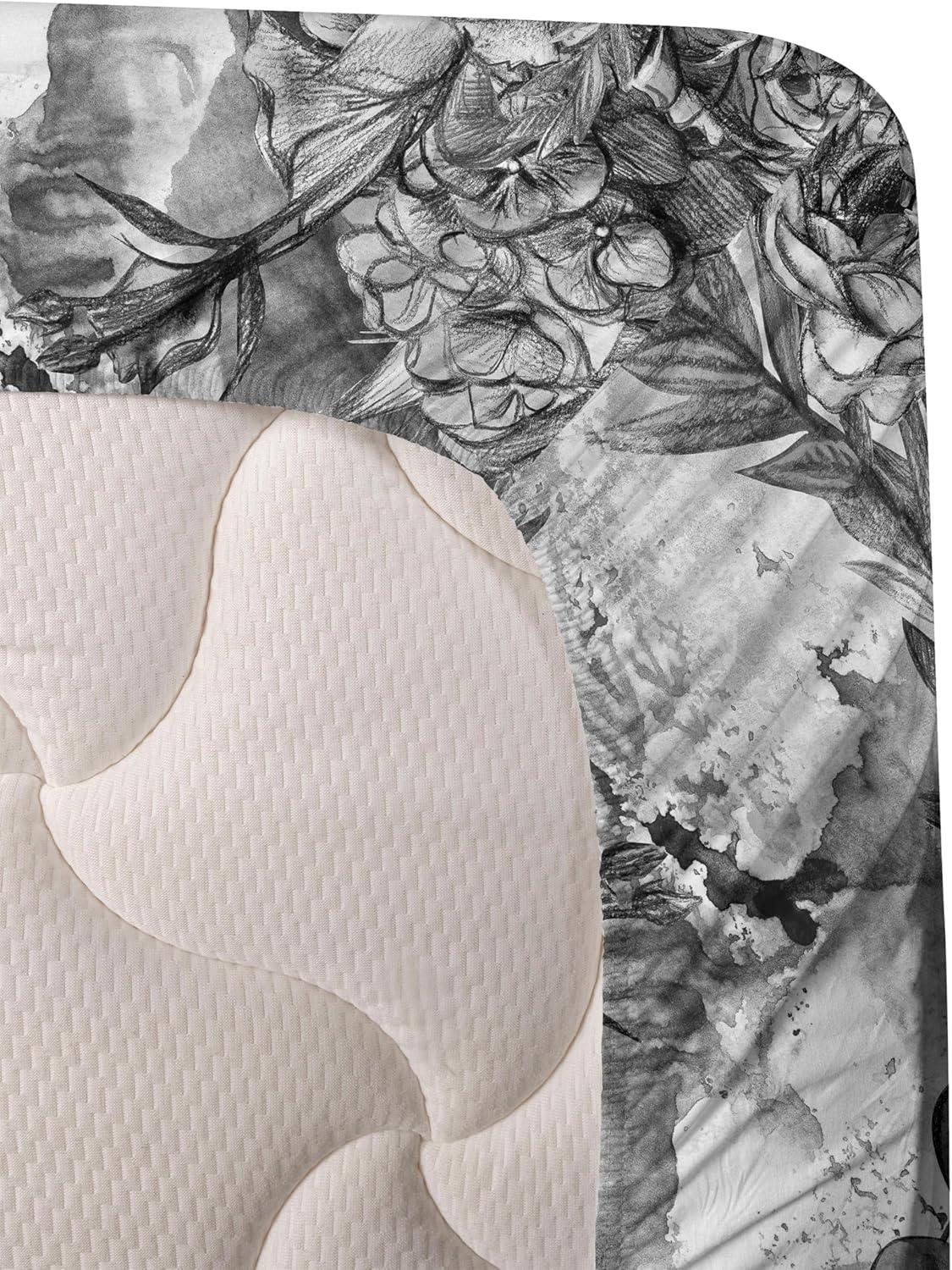 imageAmbesonne Tropical Sheet Set Neutral Colors Boho Silhouettes of Exotic Jungle Leaves Gothic Vibes Fitted and Flat Sheet with Pillowcases Bedding Accent 4 Piece Set Queen Charcoal Grey Pale GreyCharcoal Grey Off White