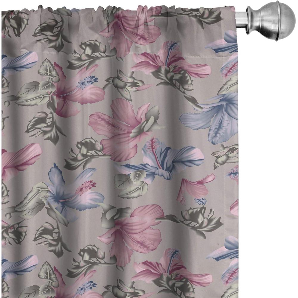 imageAmbesonne Bohemian Blooms Curtains Romantic Aura Pattern of Floral Boho with Neutral Leaves Print Window Treatments 2 Panel Set for Living Room Bedroom Pair of 28 x 95 Pale Pink Lavender BluePale Pink Lavender Blue