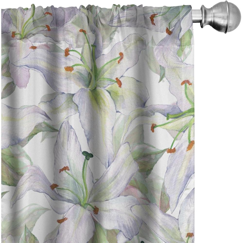 imageAmbesonne Bohemian Blooms Curtains Romantic Aura Pattern of Floral Boho with Neutral Leaves Print Window Treatments 2 Panel Set for Living Room Bedroom Pair of 28 x 95 Pale Pink Lavender BluePastel Purple Lime Green
