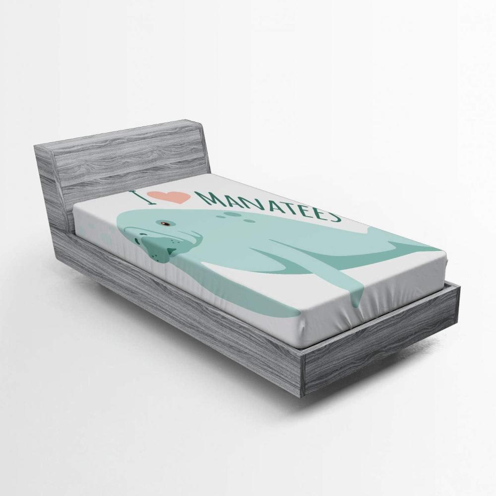 imageAmbesonne Colorful Fitted Sheet Camping Equipment Outdoor Activity Adventure in Nature Theme Bed Cover with AllRound Elastic Deep Pocket for Comfort Full Size Light GreenMint Green