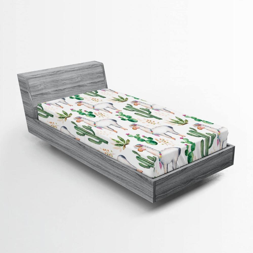 imageAmbesonne Colorful Fitted Sheet Camping Equipment Outdoor Activity Adventure in Nature Theme Bed Cover with AllRound Elastic Deep Pocket for Comfort Full Size Light GreenWhite Green