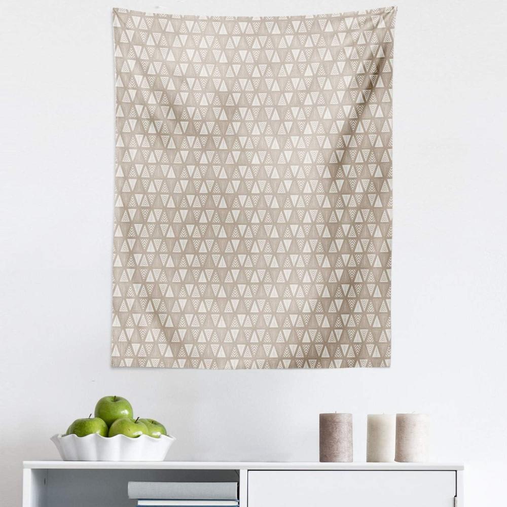 imageAmbesonne Geometric Tapestry Modern Neutral Style Pattern of Abstract Ornamental Triangles Print Fabric Wall Hanging Decor for Bedroom Living Room Dorm 30 X 45 Pale Sepia and White28L x 23W