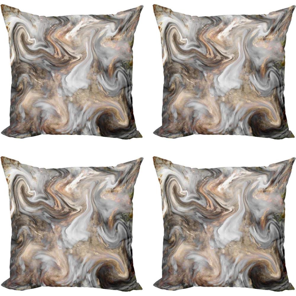imageAmbesonne Marble Print Throw Pillow Cushion Case Pack of 4 Retro Style Paintbrush Colors in Marbling Texture Watercolor Artwork Modern Accent DoubleSided Digital Printing 24 Sand Brown