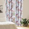 Ambesonne Bohemian Blooms Curtains, Romantic Aura Pattern of Floral Boho with Neutral Leaves Print, Window Treatments 2 Panel Set for Living Room Bedroom, Pair of – 28″ x 95″, Pale Pink Lavender Blue(Dark Teal and Pale Fuchsia)