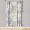 Ambesonne Bohemian Blooms Curtains, Romantic Aura Pattern of Floral Boho with Neutral Leaves Print, Window Treatments 2 Panel Set for Living Room Bedroom, Pair of – 28″ x 95″, Pale Pink Lavender Blue(Peacock Green and Pale Purple)