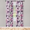 Ambesonne Bohemian Blooms Curtains, Romantic Aura Pattern of Floral Boho with Neutral Leaves Print, Window Treatments 2 Panel Set for Living Room Bedroom, Pair of – 28″ x 95″, Pale Pink Lavender Blue(Pastel Pink Off White)