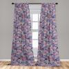 Ambesonne Bohemian Blooms Curtains, Romantic Aura Pattern of Floral Boho with Neutral Leaves Print, Window Treatments 2 Panel Set for Living Room Bedroom, Pair of – 28″ x 95″, Pale Pink Lavender Blue(Blue Violet Dried Rose)