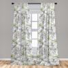 Ambesonne Bohemian Blooms Curtains, Romantic Aura Pattern of Floral Boho with Neutral Leaves Print, Window Treatments 2 Panel Set for Living Room Bedroom, Pair of – 28″ x 95″, Pale Pink Lavender Blue(Pastel Purple Lime Green)