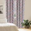 Ambesonne Bohemian Blooms Curtains, Romantic Aura Pattern of Floral Boho with Neutral Leaves Print, Window Treatments 2 Panel Set for Living Room Bedroom, Pair of – 28″ x 95″, Pale Pink Lavender Blue(Pale Pink Lavender Blue)