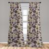 Ambesonne Bohemian Blooms Curtains, Romantic Aura Pattern of Floral Boho with Neutral Leaves Print, Window Treatments 2 Panel Set for Living Room Bedroom, Pair of – 28″ x 95″, Pale Pink Lavender Blue(Fawn and Pale Eggplant)