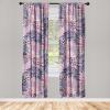 Ambesonne Bohemian Blooms Curtains, Romantic Aura Pattern of Floral Boho with Neutral Leaves Print, Window Treatments 2 Panel Set for Living Room Bedroom, Pair of – 28″ x 95″, Pale Pink Lavender Blue(Soft Pink Eggplant Coral)