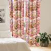 Ambesonne Bohemian Blooms Curtains, Romantic Aura Pattern of Floral Boho with Neutral Leaves Print, Window Treatments 2 Panel Set for Living Room Bedroom, Pair of – 28″ x 95″, Pale Pink Lavender Blue(Pale Pink Yellow Green)