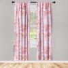 Ambesonne Bohemian Blooms Curtains, Romantic Aura Pattern of Floral Boho with Neutral Leaves Print, Window Treatments 2 Panel Set for Living Room Bedroom, Pair of – 28″ x 95″, Pale Pink Lavender Blue(Pastel Pink Dark Pink)