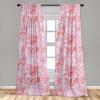 Ambesonne Bohemian Blooms Curtains, Romantic Aura Pattern of Floral Boho with Neutral Leaves Print, Window Treatments 2 Panel Set for Living Room Bedroom, Pair of – 28″ x 95″, Pale Pink Lavender Blue(Pastel Pink Dark Pink)