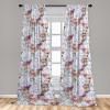Ambesonne Bohemian Blooms Curtains, Romantic Aura Pattern of Floral Boho with Neutral Leaves Print, Window Treatments 2 Panel Set for Living Room Bedroom, Pair of – 28″ x 95″, Pale Pink Lavender Blue(Dark Teal and Pale Fuchsia)