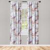 Ambesonne Bohemian Blooms Curtains, Romantic Aura Pattern of Floral Boho with Neutral Leaves Print, Window Treatments 2 Panel Set for Living Room Bedroom, Pair of – 28″ x 95″, Pale Pink Lavender Blue(Dark Teal and Pale Fuchsia)