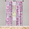 Ambesonne Bohemian Blooms Curtains, Romantic Aura Pattern of Floral Boho with Neutral Leaves Print, Window Treatments 2 Panel Set for Living Room Bedroom, Pair of – 28″ x 95″, Pale Pink Lavender Blue(Pale Lilac Magenta)