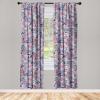 Ambesonne Bohemian Blooms Curtains, Romantic Aura Pattern of Floral Boho with Neutral Leaves Print, Window Treatments 2 Panel Set for Living Room Bedroom, Pair of – 28″ x 95″, Pale Pink Lavender Blue(Blue Violet Dried Rose)