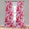 Ambesonne Bohemian Blooms Curtains, Romantic Aura Pattern of Floral Boho with Neutral Leaves Print, Window Treatments 2 Panel Set for Living Room Bedroom, Pair of – 28″ x 95″, Pale Pink Lavender Blue(Dark Pink Pastel Purple)
