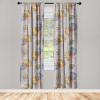 Ambesonne Bohemian Blooms Curtains, Romantic Aura Pattern of Floral Boho with Neutral Leaves Print, Window Treatments 2 Panel Set for Living Room Bedroom, Pair of – 28″ x 95″, Pale Pink Lavender Blue(Pale Vermilion and Slate Blue)