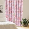 Ambesonne Bohemian Blooms Curtains, Romantic Aura Pattern of Floral Boho with Neutral Leaves Print, Window Treatments 2 Panel Set for Living Room Bedroom, Pair of – 28″ x 95″, Pale Pink Lavender Blue(Pastel Pink Dark Pink)