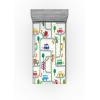 Ambesonne Cars Fitted Sheet, Vibrant Drawing Cars Driving on The Roads Traffic Urban Themed Design, Bed Cover with All-Round Elastic Deep Pocket for Comfort, Full Size, Grey Green(Grey Green)