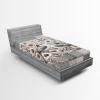 Ambesonne Cars Fitted Sheet, Vibrant Drawing Cars Driving on The Roads Traffic Urban Themed Design, Bed Cover with All-Round Elastic Deep Pocket for Comfort, Full Size, Grey Green(Slate Blue Rose Eggshell)